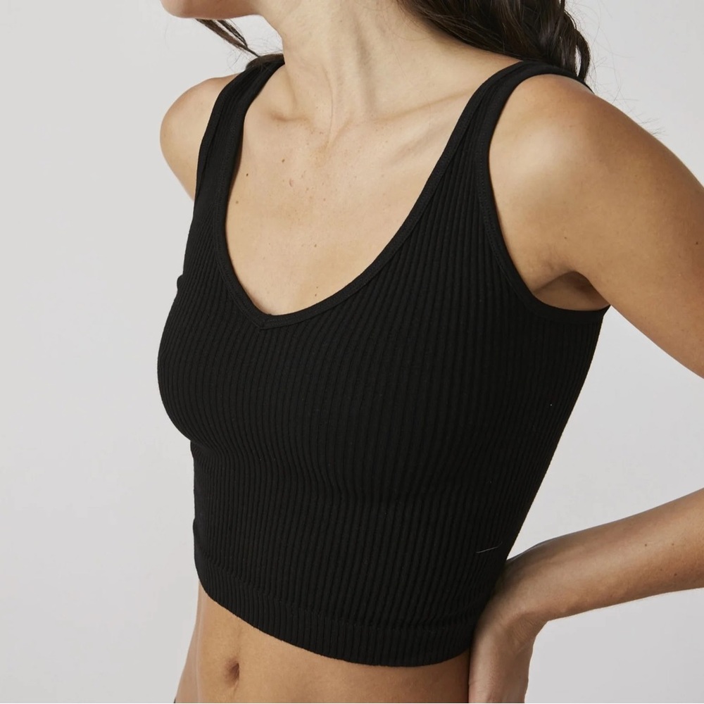 NWT Intimately Free People XS/S Solid Rib Brami in Black
